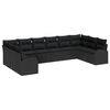 vidaXL Garden Sofa Set 10 pcs Black Poly Rattan