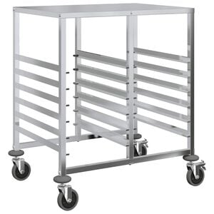 vidaXL Tray Trolley with 12 GN Containers 75x55x87 cm Stainless Steel