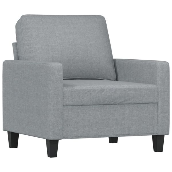 vidaXL Sofa Chair with Footstool Light Grey 60 cm Fabric