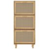 vidaXL Shoe Cabinet Brown 52x25x115 cm Engineered Wood&Natural Rattan