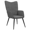 vidaXL Relaxing Chair with a Stool Dark Grey Fabric