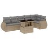 vidaXL 7 Piece Garden Sofa Set with Cushions Beige Poly Rattan