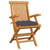 vidaXL Garden Chairs with Anthracite Cushions 3 pcs Solid Teak Wood