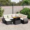 vidaXL 8 Piece Garden Sofa Set with Cushions Black Poly Rattan