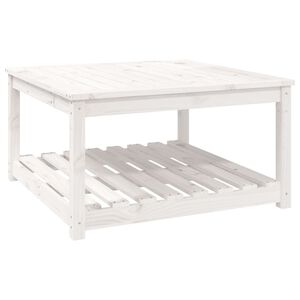 vidaXL Garden Table White 82,5x82,5x45 cm Solid Wood Pine