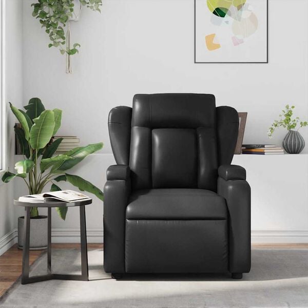 vidaXL Massage Recliner Chair Black Faux Leather
