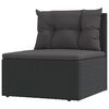 vidaXL 11 Piece Outdoor Sofa Set with Cushions Black Poly Rattan