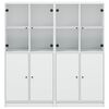 vidaXL Bookcase with Doors White 136x37x142 cm Engineered Wood