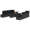 vidaXL Garden Sofa Set Black Poly rattan