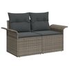 vidaXL Garden Sofa Set with Storage 6 pcs Grey Poly Rattan