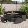 vidaXL Garden Sofa Set with Cushion 8 pcs Black Poly rattan
