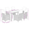 vidaXL 7 Piece Garden Bistro Set with Cushions Grey Poly Rattan