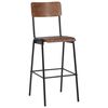 vidaXL Bar Chairs 2 pcs Brown Solid Plywood Steel