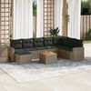 vidaXL 9 Piece Garden Sofa Set with Cushions Grey Poly Rattan