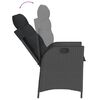 vidaXL 3 Piece Garden Dining Set with Cushions Black Poly Rattan
