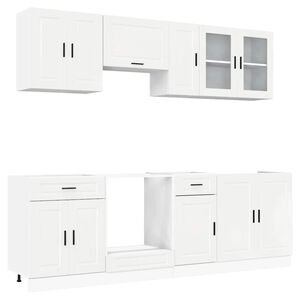 vidaXL 8 Piece Kitchen Cabinet Set Kalmar High Gloss White Engineered Wood