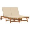 vidaXL Sun Lounger Brown 125 x 200 x 84 cm Solid Acacia Wood
