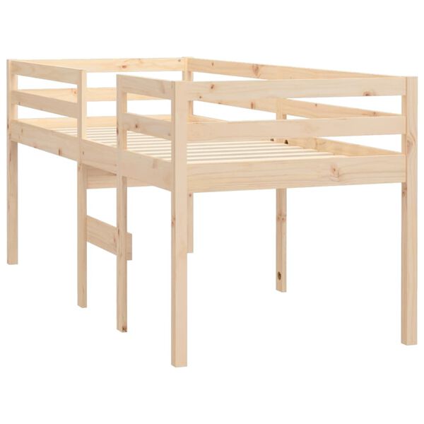 vidaXL High Sleeper Bed without Mattress 90x190 cm Single Solid Wood Pine