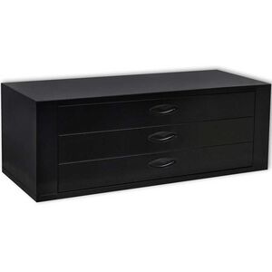 vidaXL Metal Tool Chest 3 Drawers Black