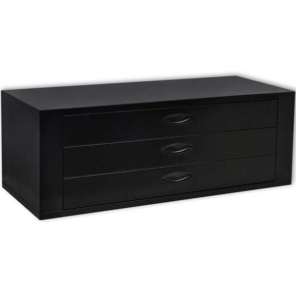 vidaXL Metal Tool Chest 3 Drawers Black