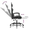 vidaXL Swivel Gaming Chair with Footrest Black&White Faux Leather