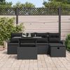 vidaXL Garden Sofa Set with Cushion 6 pcs Black Poly rattan