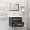 vidaXL 2 Piece Bathroom Furniture Set High Gloss Grey Engineered Wood
