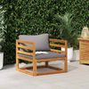 vidaXL Garden Chair with Dark Grey Cushions Solid Acacia Wood