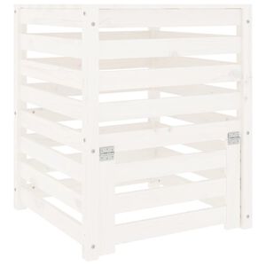 vidaXL Composter White 63.5x63.5x77.5 cm Solid Wood Pine