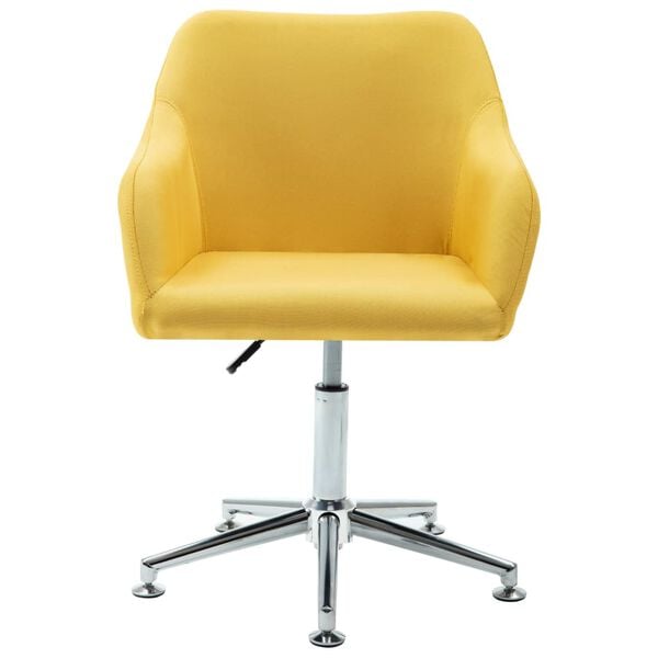 vidaXL Swivel Office Chair Yellow Fabric