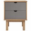 vidaXL Bedside Cabinet "OTTA" Brown&Grey 45x39x57 cm Solid Wood Pine