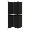 vidaXL 3-Panel Room Divider Black 150x220 cm Fabric