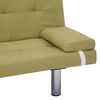 vidaXL Sofa Bed with Two Pillows Green Polyester