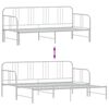 vidaXL Daybed with Trundle without Mattress White 92x187 cm Single Metal