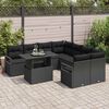 vidaXL Garden Sofa Set with Cushion 9 pcs Black Poly rattan