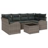 vidaXL Garden Sofa Set 7 pcs 6-Seater Grey Poly Rattan