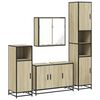 vidaXL 4 Piece Bathroom Furniture Set Sonoma Oak Engineered Wood