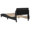 vidaXL Bed Frame with Headboard "Dover" Black 90x190 cm Fabric