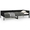 vidaXL Day Bed without Mattress Black Solid Wood Pine 90x190 cm Single
