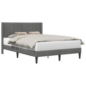 vidaXL Bed Frame with Headboard Dark Grey 137 x 190 cm Velvet