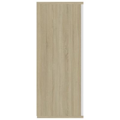 vidaXL Sideboard White and Sonoma Oak 105x30x75 cm Engineered Wood