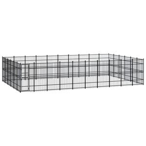 vidaXL Outdoor Dog Kennel Steel 55.3 m&sup2;