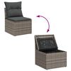 vidaXL Sofa Set with Cushion with Storage 8 pcs Grey Poly Rattan