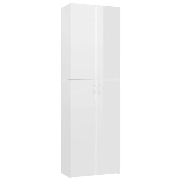 vidaXL Office Cabinet High Gloss White 60x32x190 cm Engineered Wood