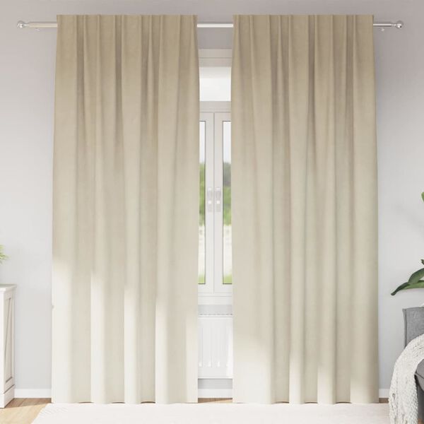 vidaXL Blackout Curtains 2 pcs Cream 140 x 245 cm Velvet