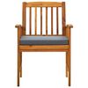 vidaXL Garden Dining Chairs 3 pcs with Cushions Solid Acacia Wood