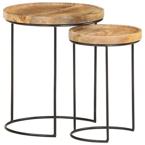 vidaXL Coffee Table | Brown and black | Solid mango wood, powder-coated steel