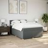 vidaXL Box Spring Bed with Mattress Dark Grey Queen Fabric