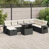 vidaXL 9 Piece Garden Sofa Set with Cushions Black Poly Rattan