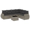 vidaXL 7 Piece Garden Sofa Set with Cushions Grey Poly Rattan